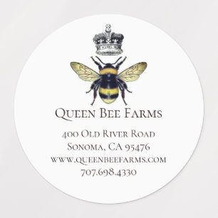 Queen Bee & Crown White Labels