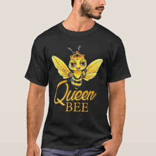 Queen Bee Crown Women Girls Honey Bee Hive Beekeep T-Shirt
