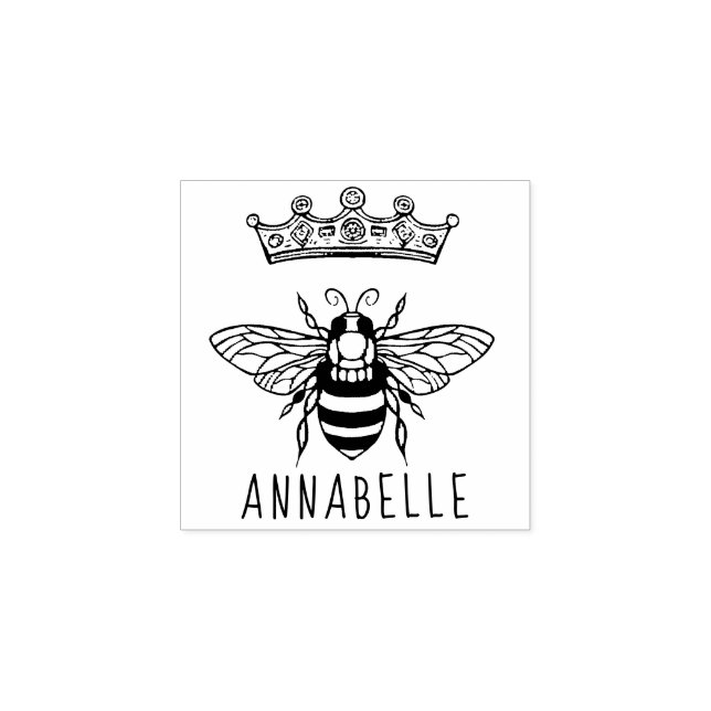 Queen Bee Crown Wood Art Stamp (Imprint)