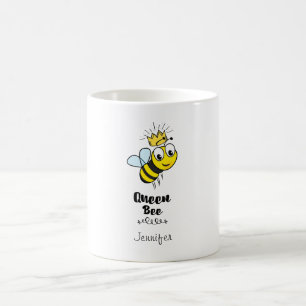 Queen Bee Cute Bumble Bee with Crown Personalised Coffee Mug