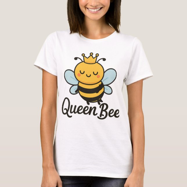 Queen Bee – Cute Honeybee Illustration Shirt (Front)
