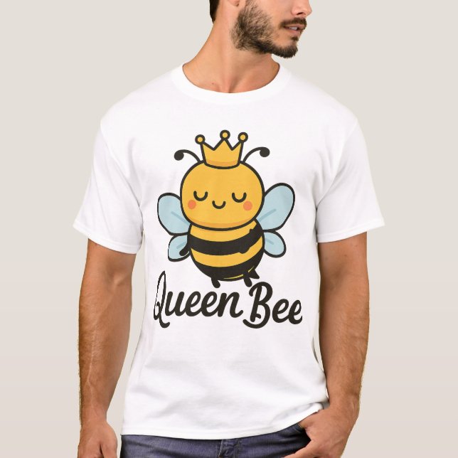 Queen Bee – Cute Honeybee Illustration Shirt (Front)