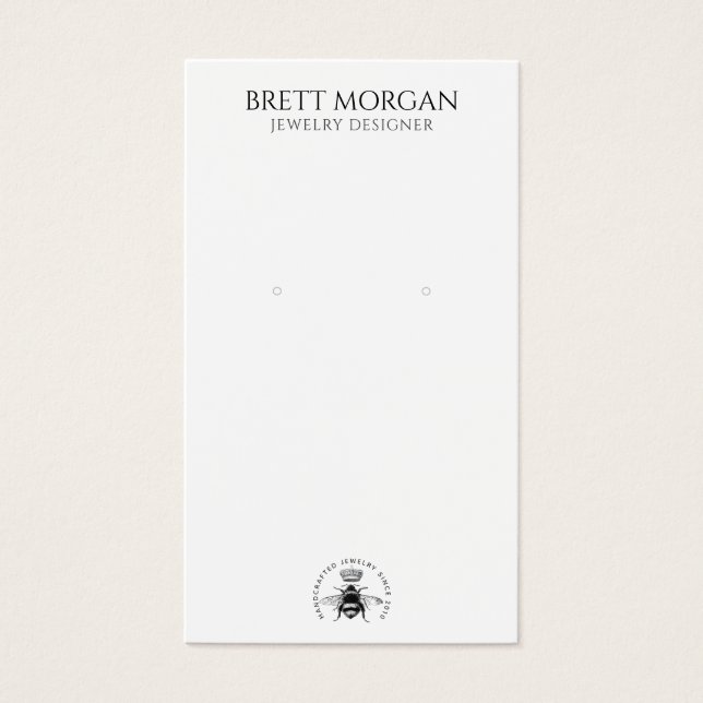Queen Bee Earring Jewellery Display Card (Front)
