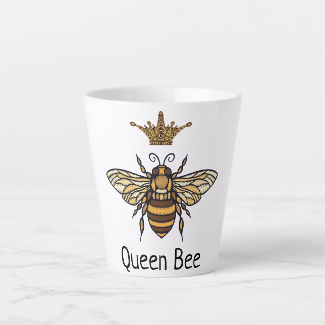 Queen Bee Fancy Crown Latte Mug (Front)
