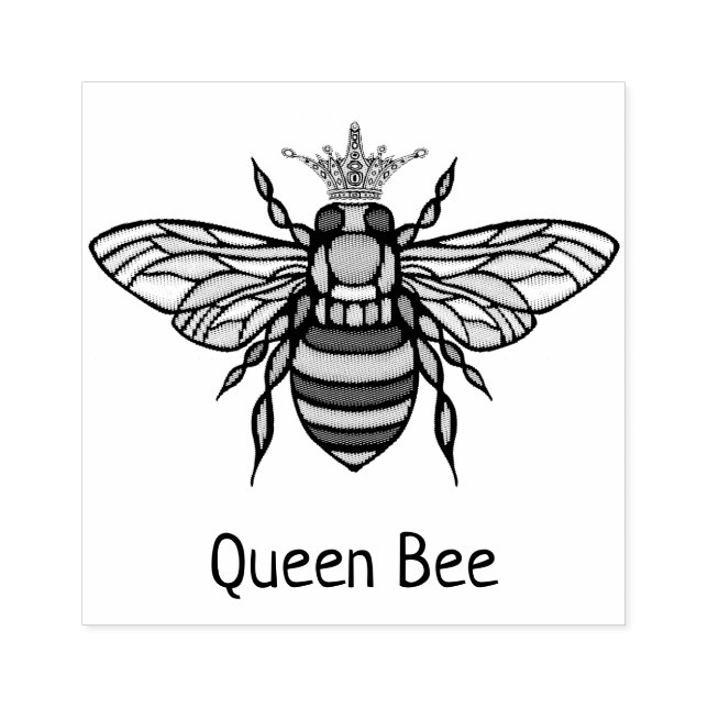 Queen Bee Fancy Crown Rubber Stamp (Imprint)