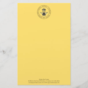 Queen Bee Farm Apiary Honey Business Letterhead