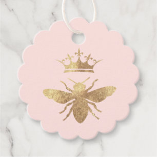 queen bee favour tags