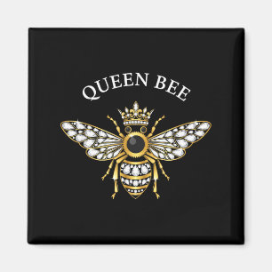 Queen Bee Floral Crown Bee Illustration Nature Magnet
