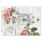 Queen Bee Floral Script Decoupage Sheet