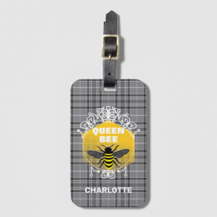 Queen Bee Funny Cute Girly Personalised Luggage Tag