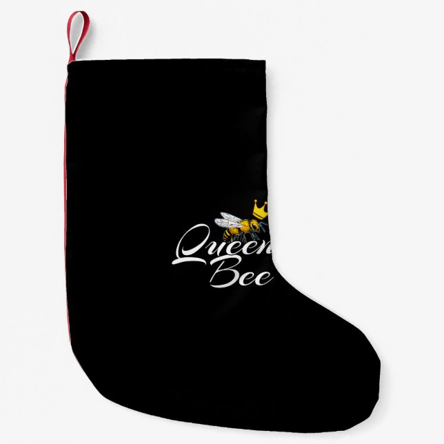 Queen Bee | Gift For Women | Bee Keeper Gifts Small Christmas Stocking (Front)