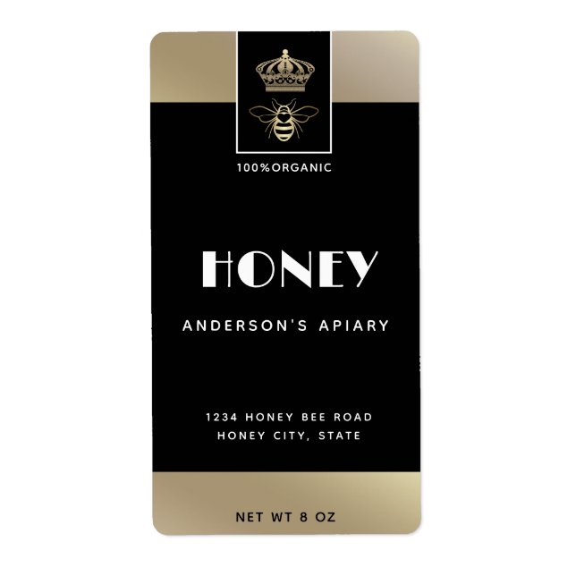Queen bee gold minimalist honey (Front)