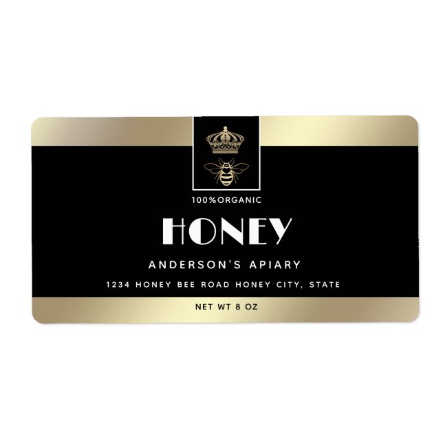 Queen bee gold minimalist honey (Front)