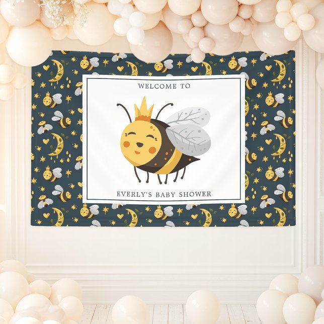 Queen Bee Honey Bee Cute Baby Shower Banner (Creator Uploaded)