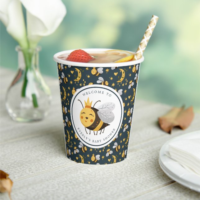 Queen Bee Honey Bee Cute Baby Shower Paper Cups (Insitu)