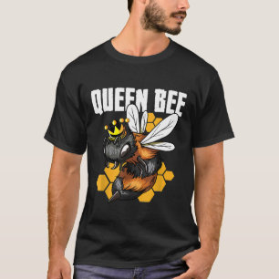 Queen Bee Honey Bee With Crown Queen Beekeeper T-Shirt