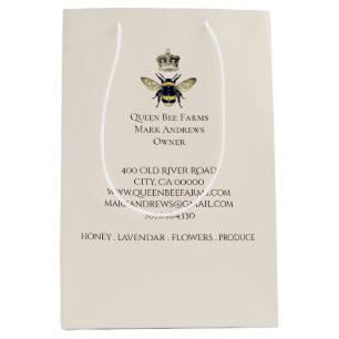 Queen Bee Honey Farm And Products Medium Gift Bag