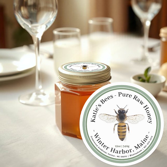 Queen Bee Honey Label with Green Border (Creator Uploaded)