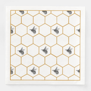 Queen Bee & Honeycomb Napkins