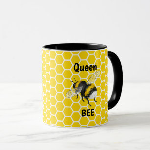 Queen Bee Honeycomb Two-Tone Coffee Mug