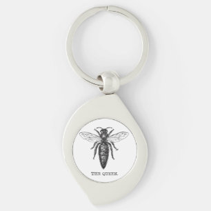 Queen Bee Illustration Classic Drawing Key Ring