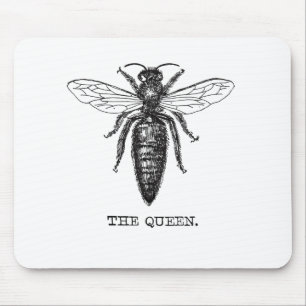 Queen Bee Illustration Classic Drawing Mouse Mat