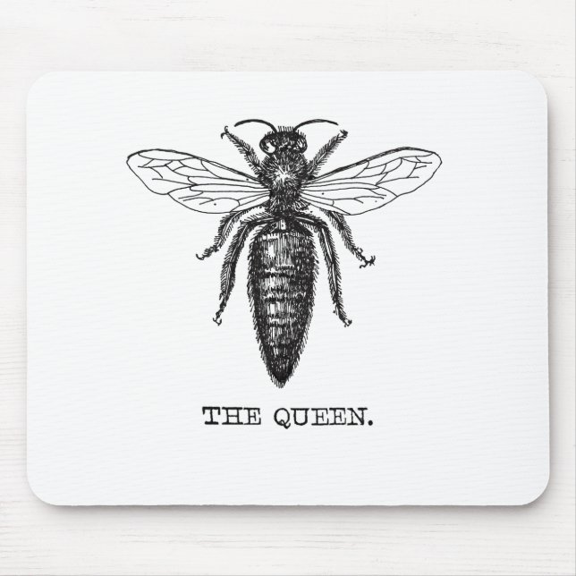 Queen Bee Illustration Classic Drawing Mouse Mat (Front)