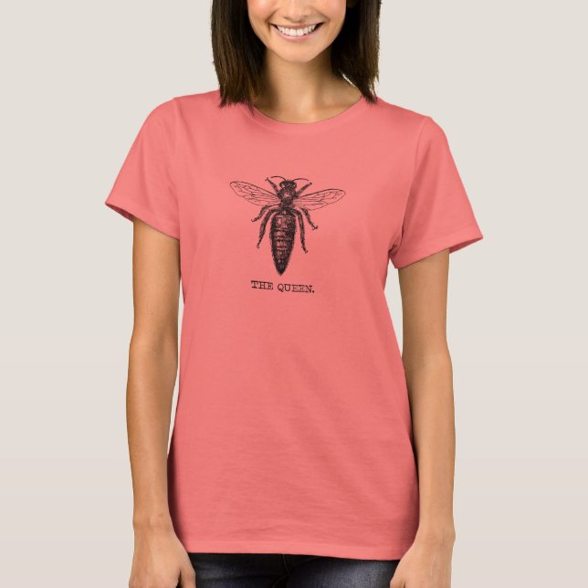 Queen Bee Illustration Classic Drawing T-Shirt (Front)