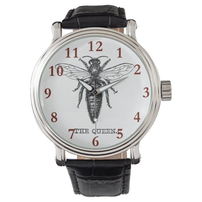 Queen Bee Illustration Classic Drawing Watch (Front)