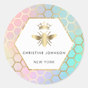 • queen bee logo classic round sticker