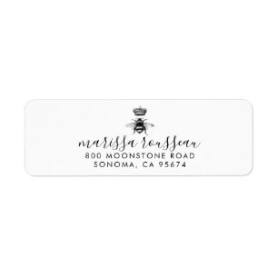 Queen Bee Logo Crown Handwritten Script Name