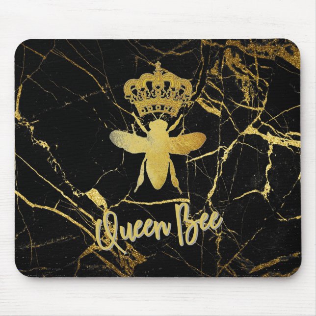QUEEN BEE modern Mouse Pad Gold & Black bestseller (Front)