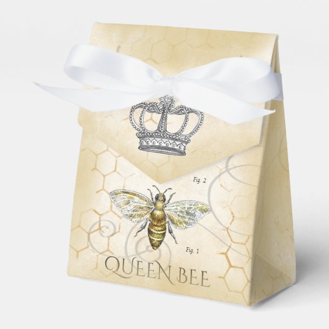 Queen Bee Monogram Thank You Favour Box (Front Side)