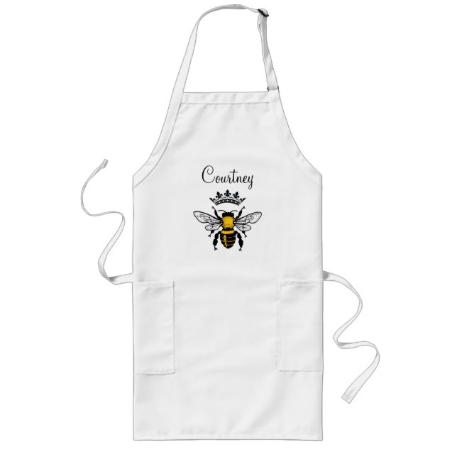 Queen Bee Monogrammed Long Apron (Front)