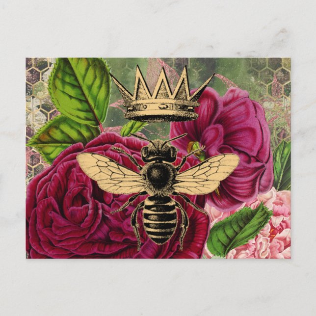 Queen Bee & Mystic Roses  Postcard (Front)