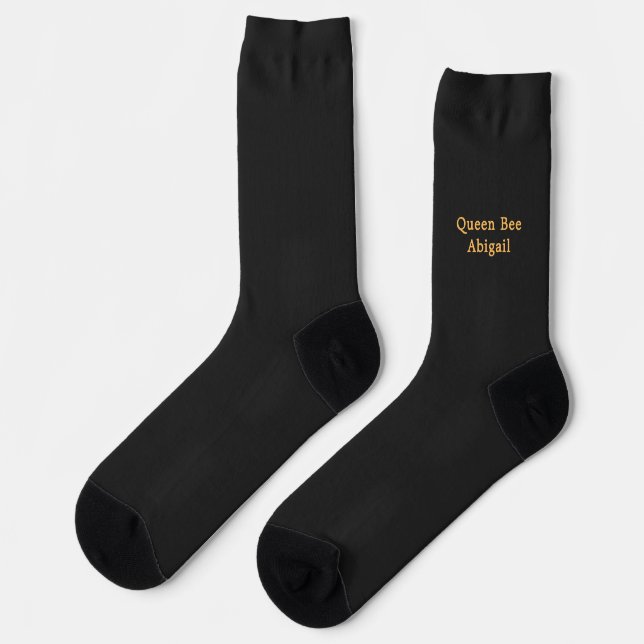 Queen Bee [Name] Black and Yellow Socks (Left)