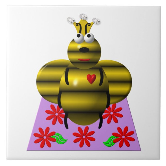 Queen Bee on a Quilt Tile (Front)