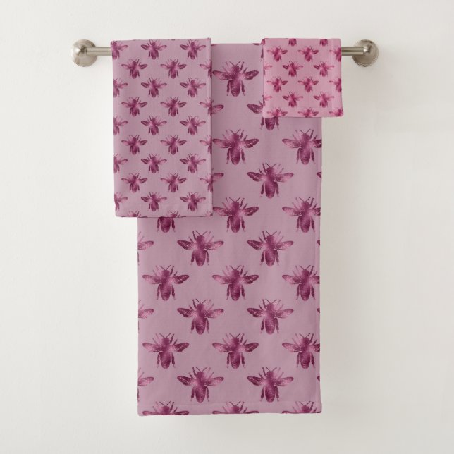 Queen Bee Pattern  Bath Towel Set (Insitu)