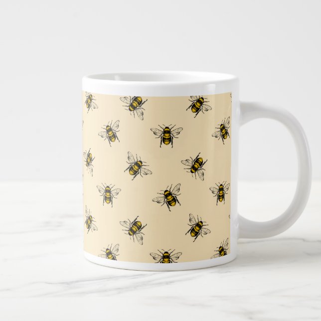 Queen Bee Pattern Large Coffee Mug (Right)