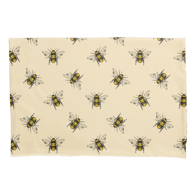 Queen Bee Pattern Pillowcase (Front-Left)