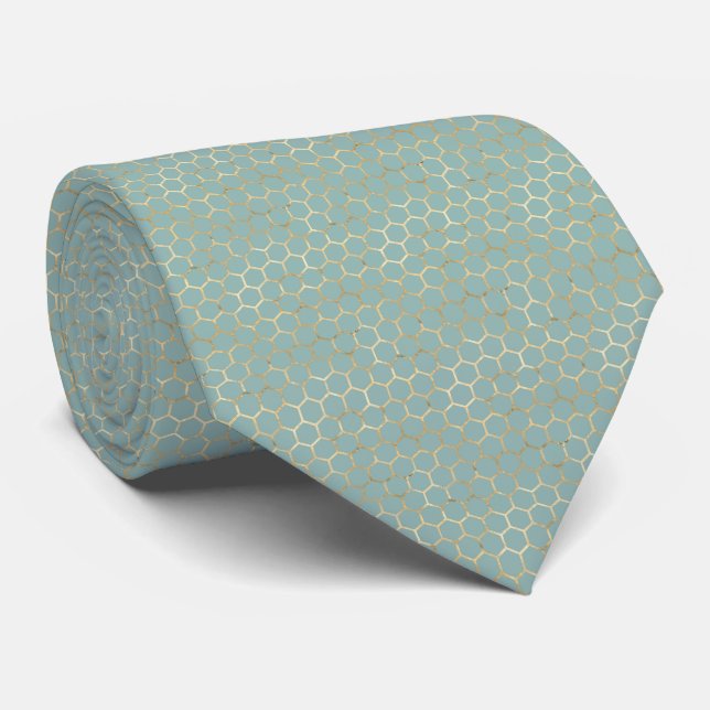 Queen Bee Pattern  Tie (Rolled)