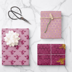 Queen Bee Pattern Wrapping Paper Sheet