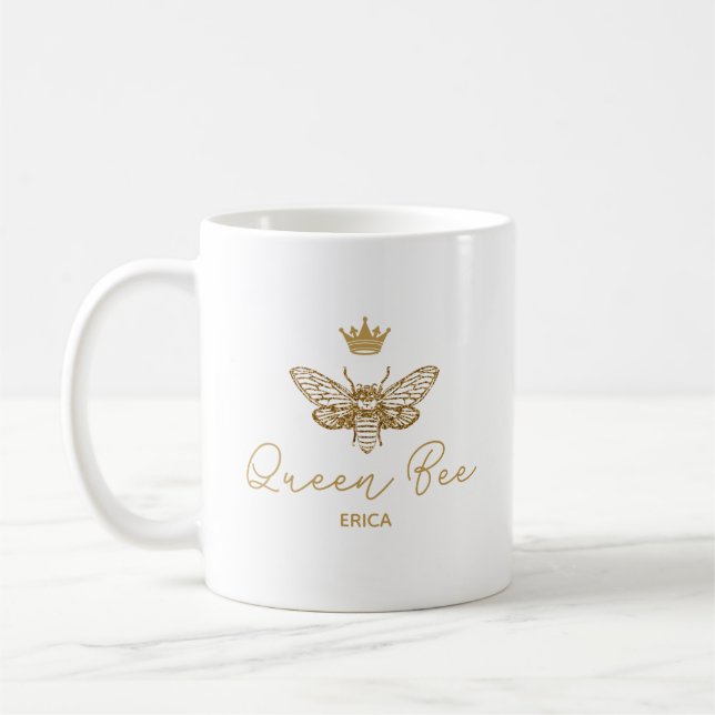 queen bee Personalised Crown Mug Gift wife (Left)