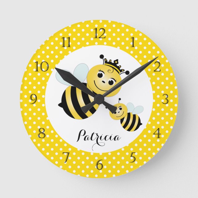 Queen Bee Personalised Wall Clock (Front)