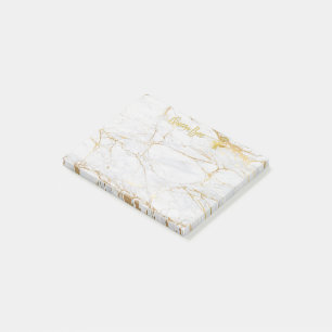 QUEEN BEE Post-It Notes - Gold Marble Bee Crown