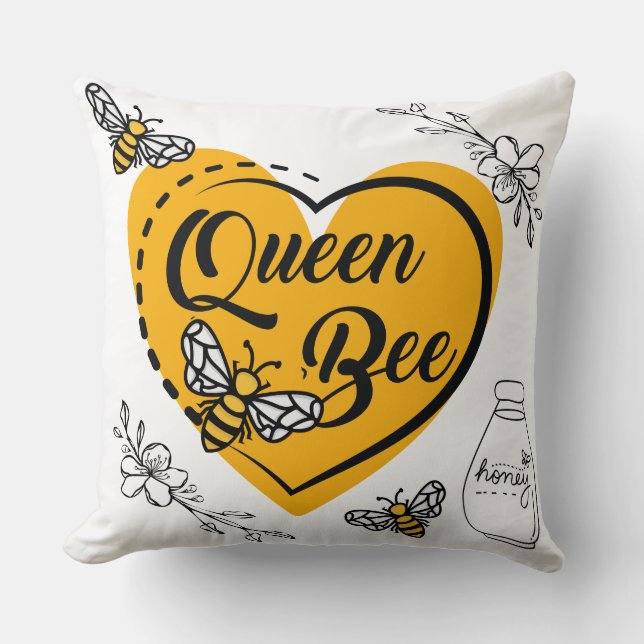 queen bee quote  cushion (Front)