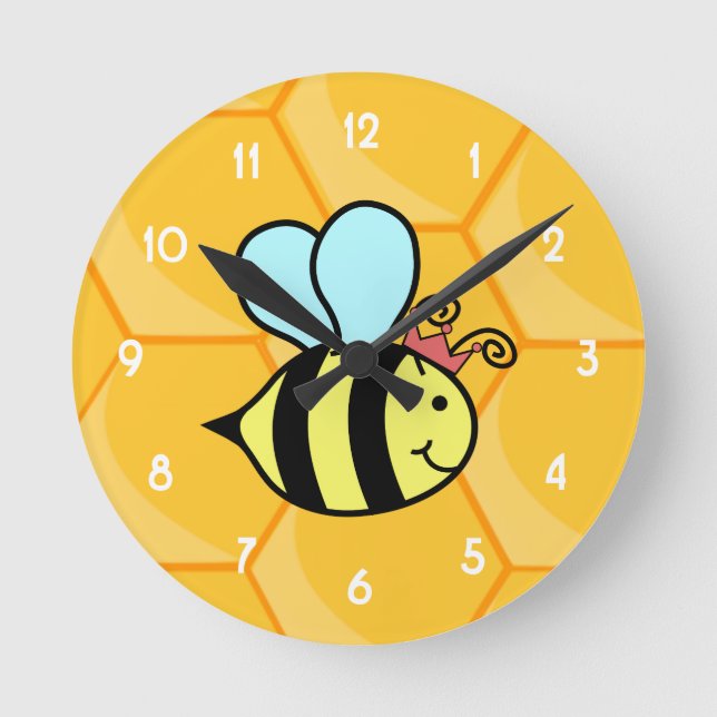Queen Bee Round Clock (Front)
