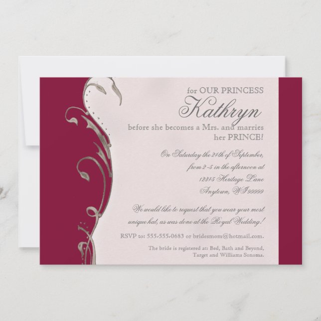 Queen Bee Royal Wedding Bridal Shower Invitation (Front)