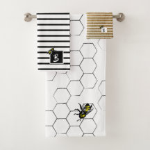 Queen Bee Stripe with Honey Comb | Monogram