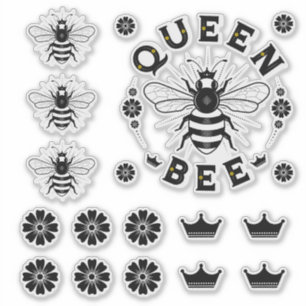 Queen Bee Transparent Vinyl Stickers